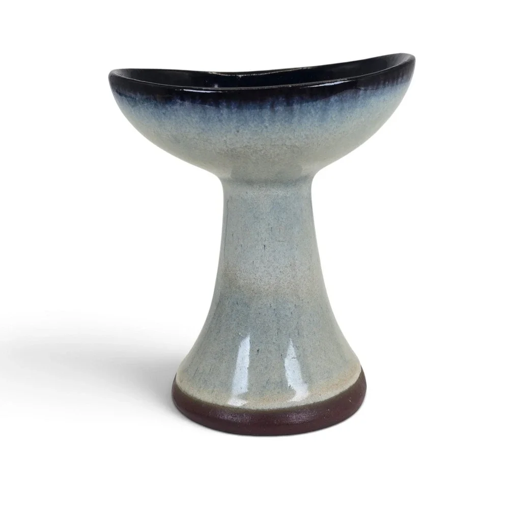 Vintage 1960s Peter Pots Pottery Candleholder Seagull Blue MCM Rhode Island